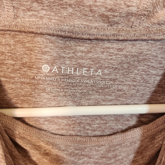 Athleta Uptempo II Hoodie Cowl Neck  Activewear top Size Small heathered mauve - Picture 4 of 15